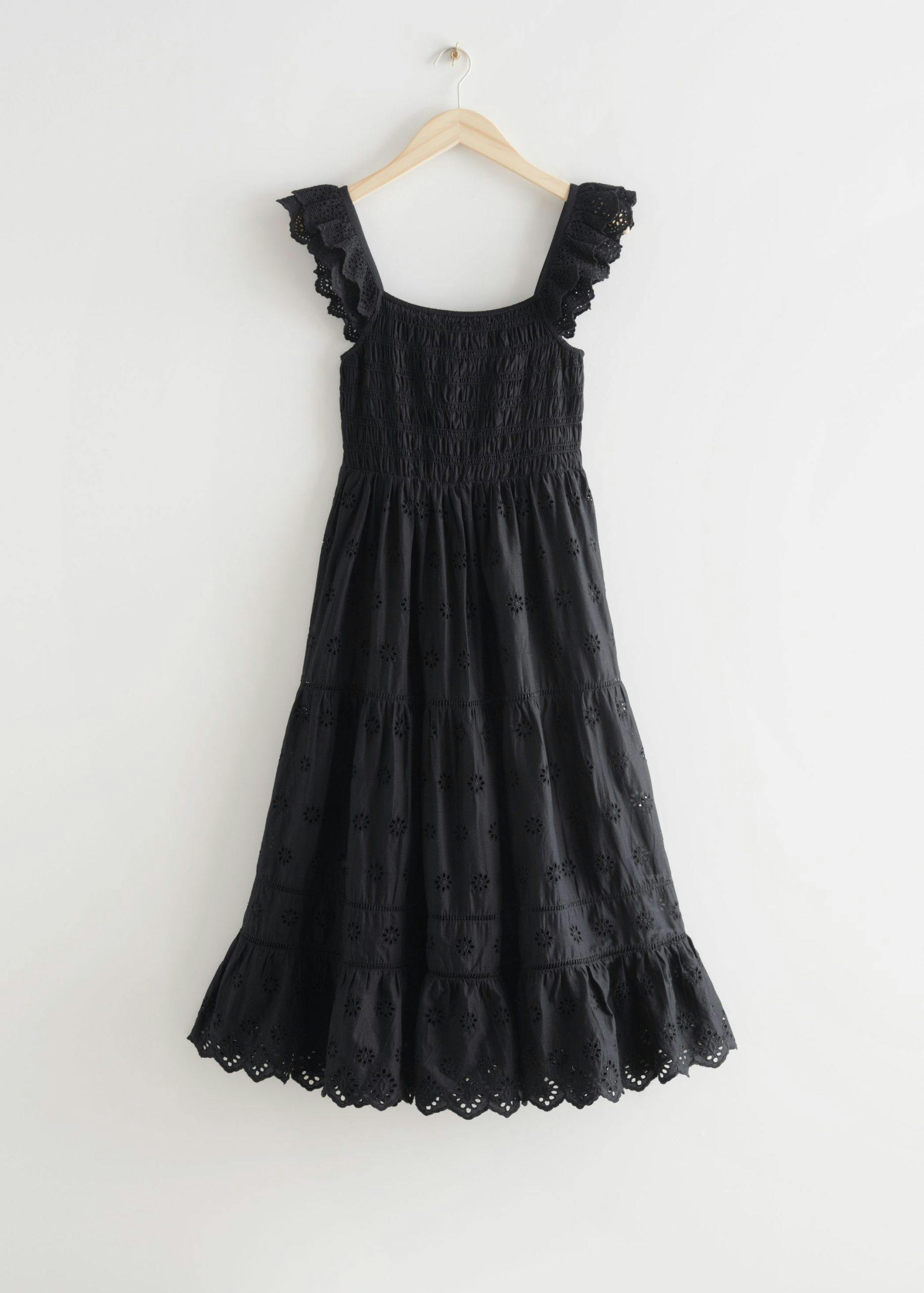 other stories & Other Stories svart kjole smock engelsk broderi